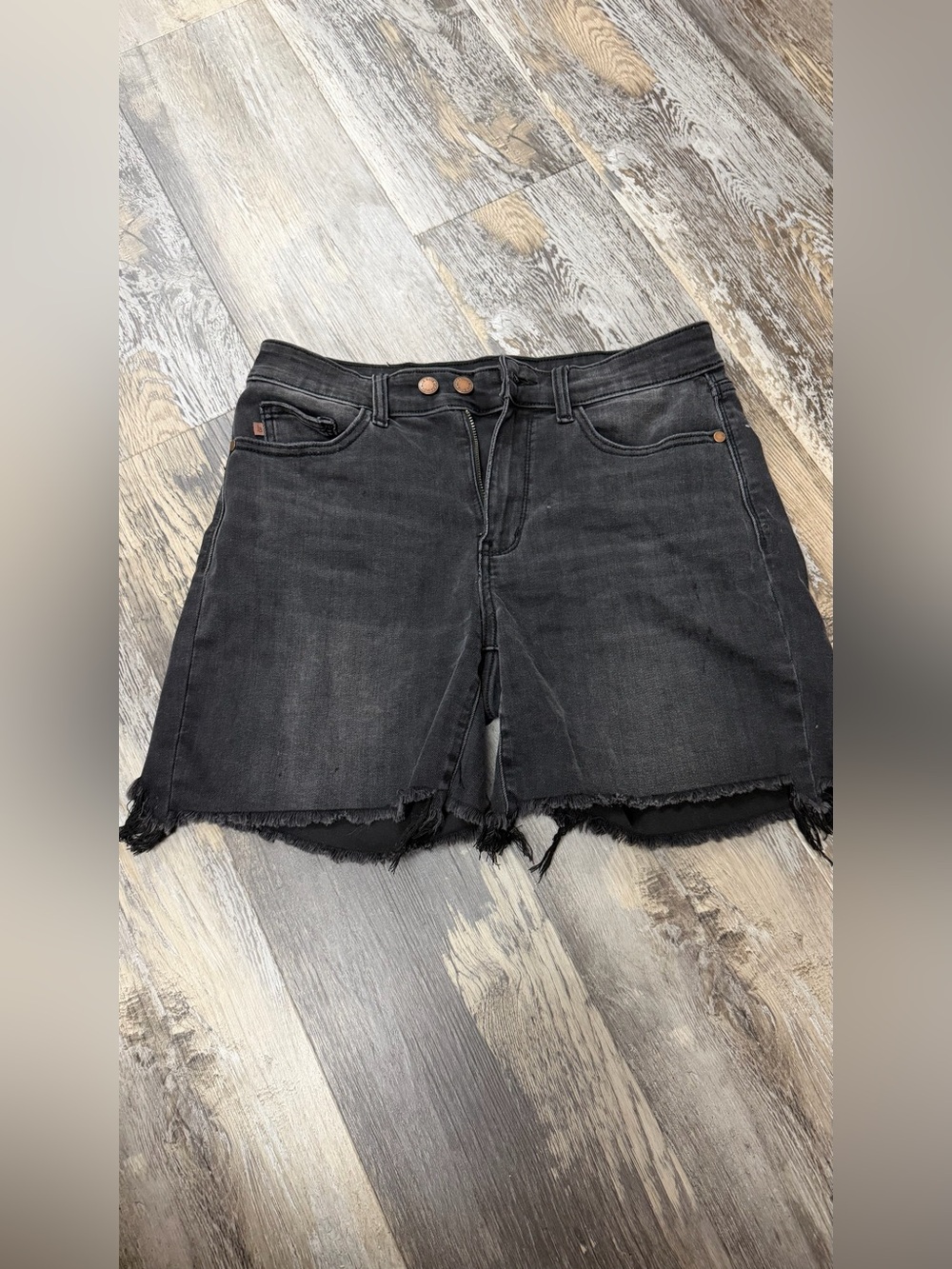 Judy Blue High-Rise Black Denim Cutoff Shorts